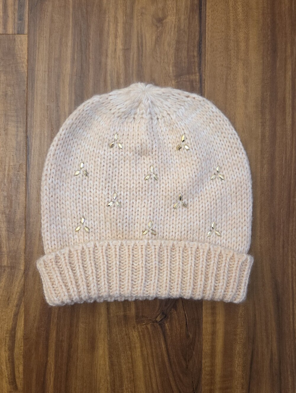 Icing Light Pink Knit Beanie w/ Jewels Size osfm